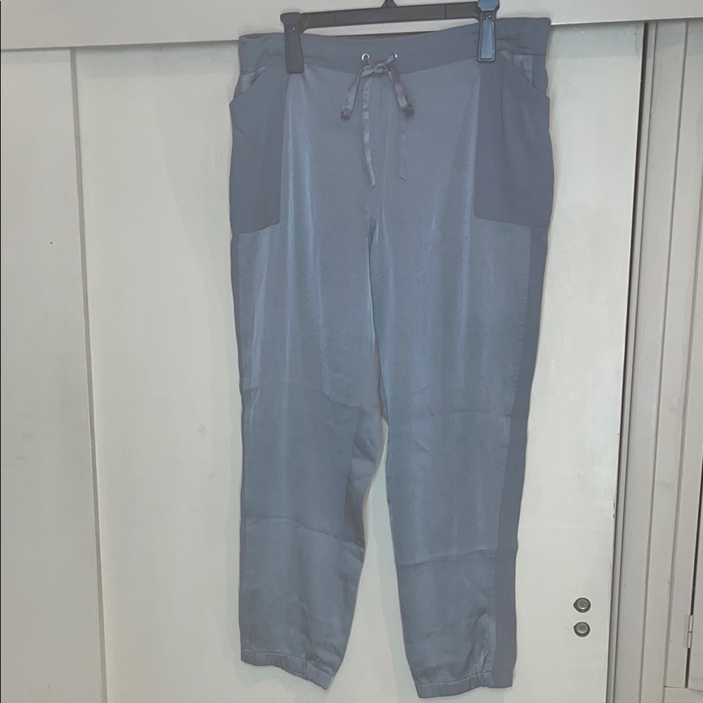 Chicos black label Gray silky jogger style Pants size 2 or large